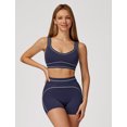 thumbnail image 6 of IBTOM CASTLE Womens Workout Sets Color Block Sports Bra Matching High Waist Shorts 2 Piece Gym Yoga Pilates Outfits Blue, 6 of 7