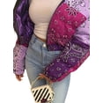 thumbnail image 1 of Sunloudy Manteau Décontracté pour Femmes Couleur Assortie, Col Montant Fermeture Éclair devant Ouvert Manteau Irrégulier, 1 of 3