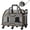 Gray and Orange, variant on Katziela Luxury Rider Pet Carrier with Removable Wheels and Double Telescopic Handle (Blue and Brown) Pack 1