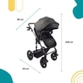 thumbnail image 2 of Carriola 3 en 1 Kobu con Portabebé – Travel System Reclinable, Plegable con Una Mano y Estructura Metálica Segura, 2 of 5