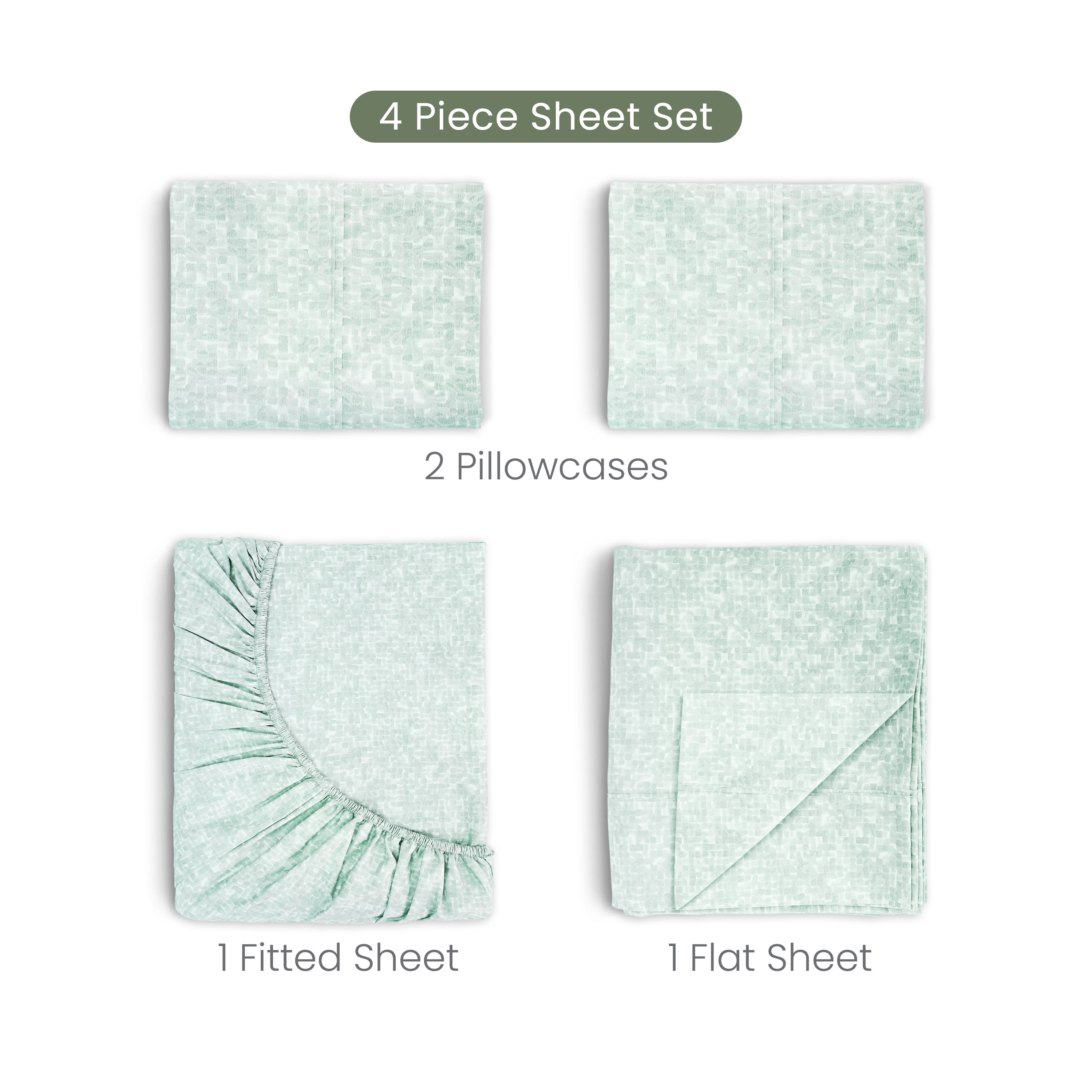 Martex Restore Cooling Bed Sheet Set, King, Echo Sage