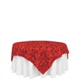 thumbnail image 2 of BalsaCircle 72" x 72" Red Raised Rosette Table Cover Overlays Table Wedding Tablecloth, 2 of 8