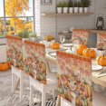 thumbnail image 2 of Thanksgiving Pumpkin Chair Covers Set of 4 Cow Maple Leaf Fall Vintage Chair Back Covers Stretch Removable Washable Slipcovers Protector for Dining Room Kitchen Party Decor, 2 of 5