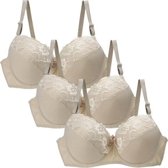 DondPO Plus Size Bra,Women's Underwear Cup Bra Lace Bra For Women Plus Size,Seamless Bras For Women,Full Coverage Bras For Women Gold 95B Clearance!