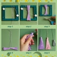 thumbnail image 3 of Herramienta ajustable de plástico para hacer borlas, cuadrada, color verde azulado, ideal para amantes de las manualidades (Crea borlas de 3 a 5 cm en 3 tamaños)., 3 of 7