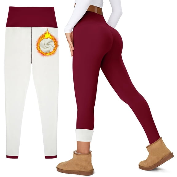 Skinny High Rise Leggings for Women Tummy Control Yoga Pants Stretchy Compression Tights Seamless Soft Fleece Lined Thermal Winter Activewear
