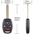 thumbnail image 3 of CCIYU 4X Replacement Keyless Entry Remote Car Key Fob Clicker Transmitter Alarm 3 Buttons Replacement for 08 09 10 11 12 13 14 15 for Honda for Accord/for Pilot KR55WK49308, 3 of 5