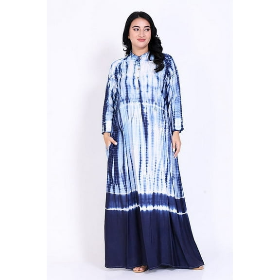 WHITE BLUE LONG GOWN