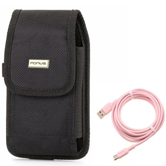 Case Belt Clip w 10ft Long USB-C Cable for Samsung Galaxy S22 Ultra,S21,S21 Ultra,S21 Plus,Ultra S20 Plus,S20 Fan Edition,Fan FE 5G - Swivel Holster Rugged, Pink Charger Cord Power Wire
