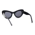 thumbnail image 4 of Womens Super Thick Exaggerated Oversize Cat Eye Sunglasses All Black, 4 of 4
