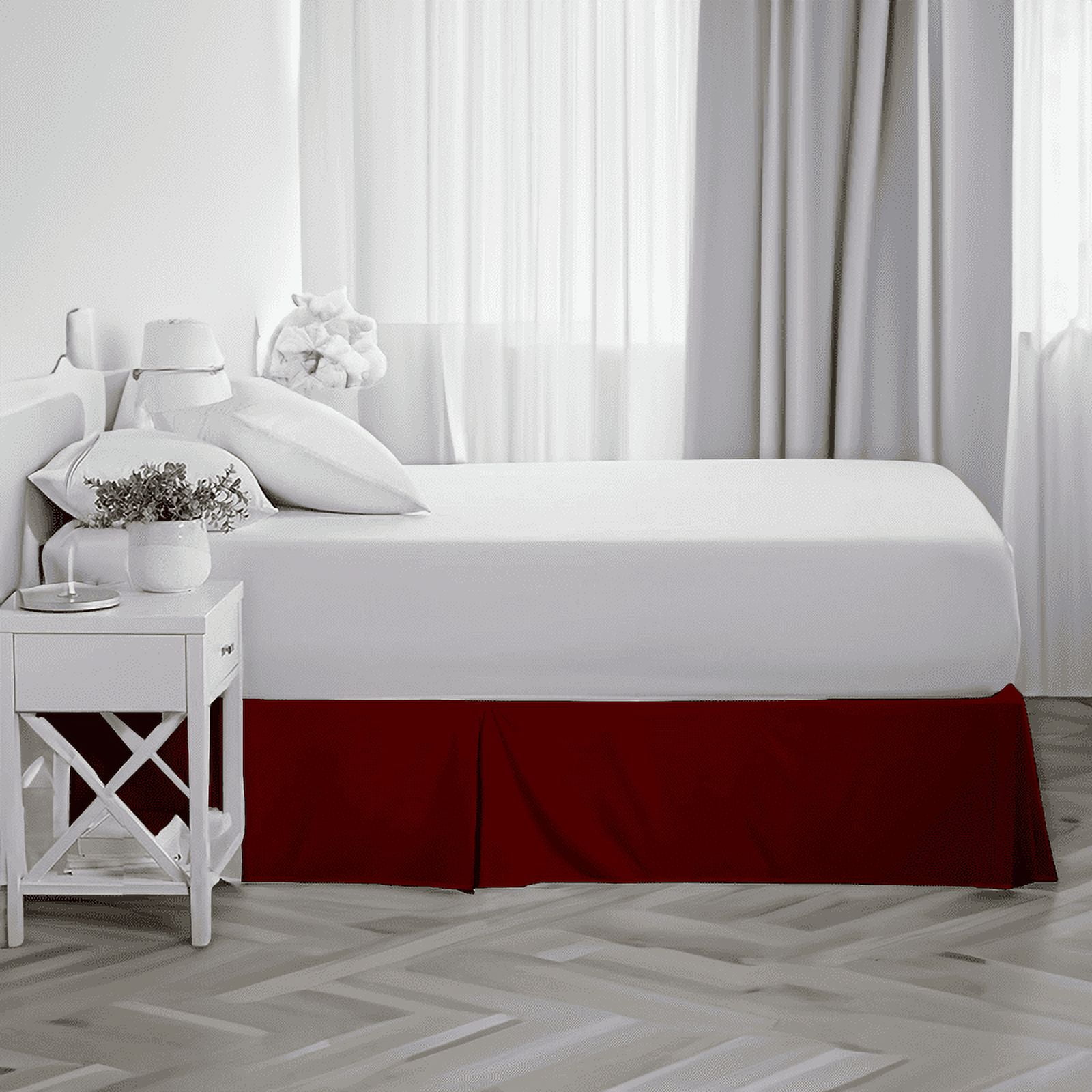 EASYCOT 800 Thread Count 100% Egyptian Cotton Hotel Quality Luxurious Box Pleated Bed Skirt Easy Fit with&nbsp;18" Drop Length ( Burgandy , California King )