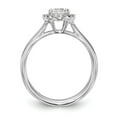 thumbnail image 2 of Solid 14k White Gold Round Halo Diamond Side-Stones with CZ Cubic Zirconia Center Stone Split Shank Engagement Ring Size 6.5, 2 of 8