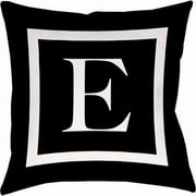 Thumbprintz Classic Block Monogram Decorative Pillow, Black