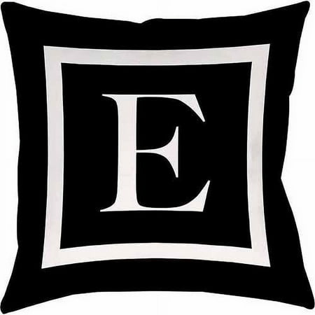 IDG Classic Block Monogram Decorative Pillow - Black