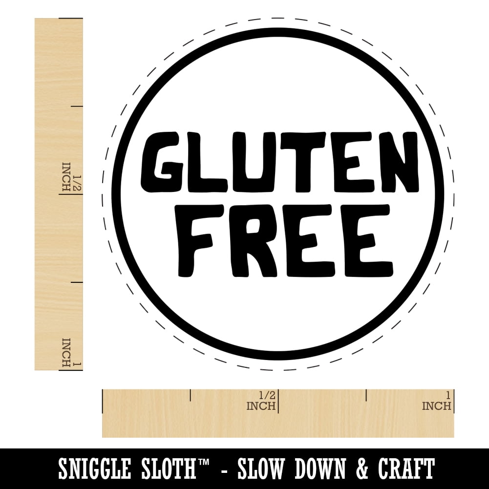 Gluten Free Self-Inking Rubber Stamp Ink Stamper - Pink Ink - Medium 1 Inch