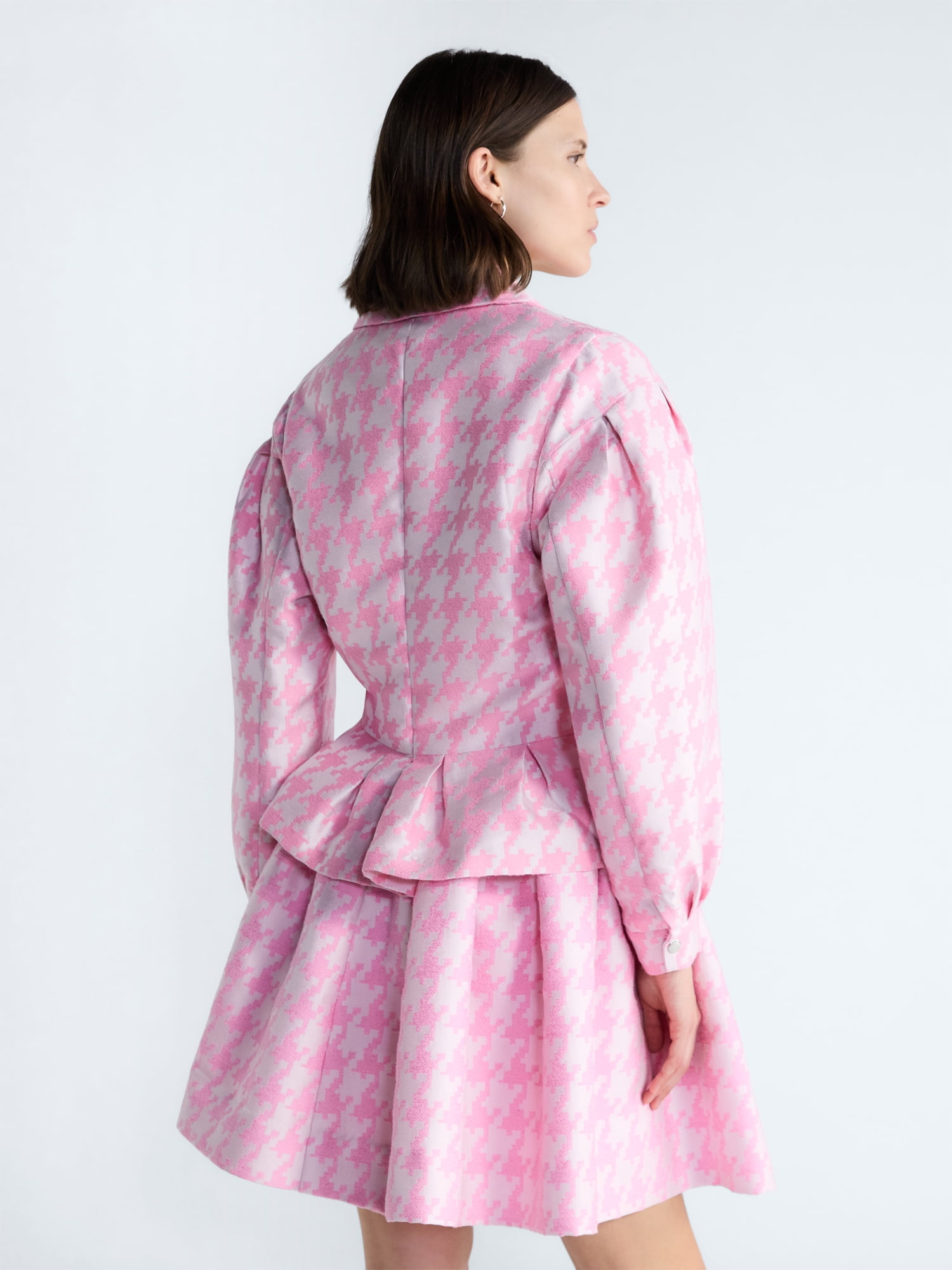 Free Assembly Women's and Women's Plus Houndstooth Peplum Jacket, Sizes XS-4X