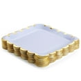 thumbnail image 7 of 48 Pack Pastel Purple Paper Plates for Birthday Party Supplies, Scalloped Gold Border, 9 in, 7 of 7