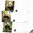 thumbnail image 4 of The Best Card Company 20 Assorted Blank Notecards Boxed Set 4 x 5.12 Inch with Envelopes (10 Designs, 2 Each) Panda Pups AM10041OCB-B2x10, 4 of 6