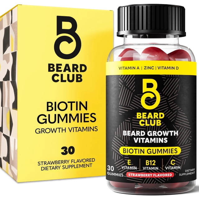 Gomitas vitamínicas para el crecimiento de la barba The Beard Club Biotin Men