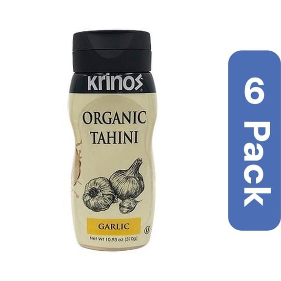 Krinos Garlic Tahini Squeeze Bottle 10.93 oz (Pack of 6)