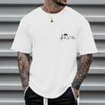thumbnail image 2 of Big and Tall Shirts for Men‘ s Raglan Sleeve Letter Print Short Sleeve Round Neck T Shirt Floral Fashion Trend Bottoming Shirt Mens Tall T Shirts Dark Tee Heavy Weight Big And Tee for Men A 3XL, 2 of 4