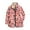 Hot Pink, variant on Women's Floral Print Stand Up Collar Pleated Cotton Long Sleeve Button Jacket with Vintage Christmas Design for Casual and Retro Style,Khaki,XS