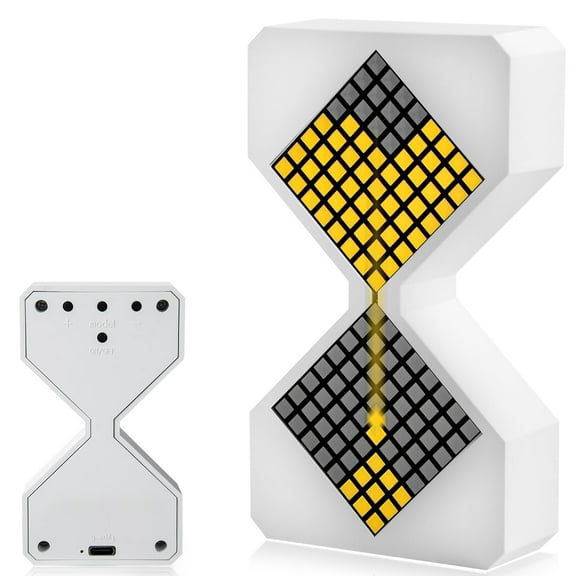 Digital Hourglass Timer for Kids, Fega 1-30 Minutes Sand Time Can Set Any Minute, A Sensory Toy for Relaxation, DIY Electronic Timer for Kitchen, Room Home Decor (White)