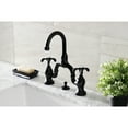 thumbnail image 2 of Kingston Brass KS7990TX French Country Matte Black, Solid Brass Bridge Bathroom Faucet with Matching Pop up Drain, 2 of 7