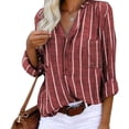 thumbnail image 3 of Women's Winter Tennis Clothes Sleeve Half Button Summer Casual Fitted Shirt Clothes Plus Size Fashion, 3 of 11