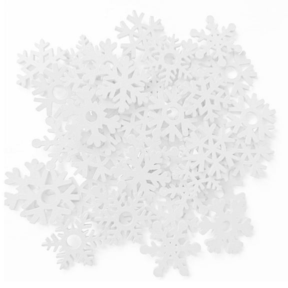 ??50pcs White Wooden Snowflakes Christmas Ornaments Pendants New Year Home Decor H4Q9