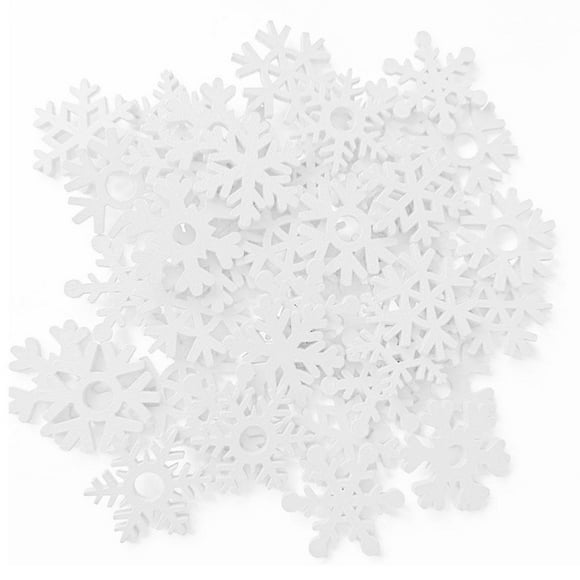 50 piezas de copos de nieve de madera PLGEBR blanca 20mm