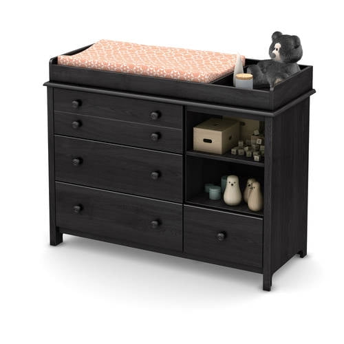 South Shore Little Smileys Changing Table with Station, in Gray Oak