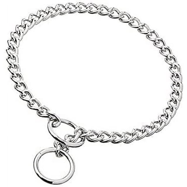 Collar de perro de acero inoxidable con cadena de Metal P-Block, suministros para entrenamiento de mascotas para perros pequeños y medianos