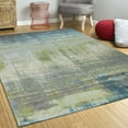 thumbnail image 2 of 3'x5' Blue Green Machine Woven Abstract Brushstroke Indoor Area Rug, 2 of 4