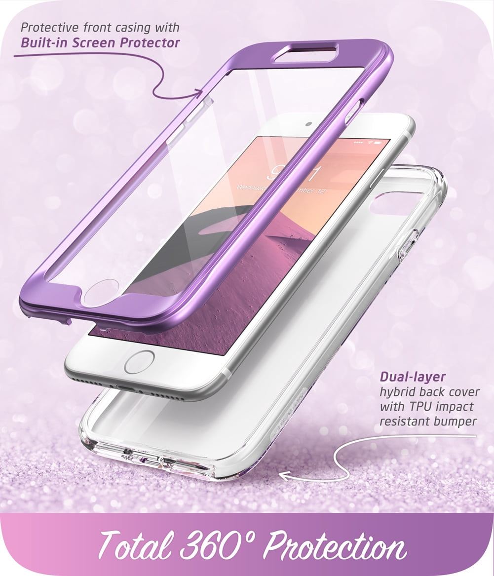 i-Blason Cosmo Series Designed [Built-in Screen Protector] Stylish Protective Bumper Case for iPhone SE (2020), iPhone 8, iPhone 7 (Ameth)