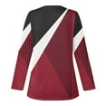 thumbnail image 4 of Dyegold Casual Long Sleeve Tops For Women Fashion Fall 2023 V Neck Lace Trim Sexy Blouses Floral Printed Shirts Loose Tshirt, 4 of 5