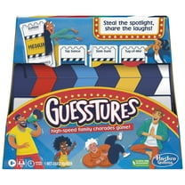 Guesstures Game, Charades Family Party Game for 4  Players, Includes Customizable Cards and Clapper