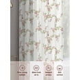 thumbnail image 2 of Pink Floral Sheer Curtains 45 Inch Length 2 Panels Set, Semi Transparent Voile Rod Pocket Curtains for Living Dining Room Bedroom Drapes Vintage Leaves Flowers Rustic Plants, 2 of 8