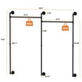 thumbnail image 5 of fliptradeinc Industrial Pipe Clothes Rack Wall Mounted Iron Garment Bar for Closet, 5 of 5