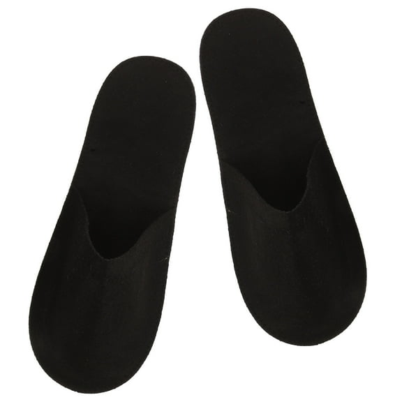 LULULION 1 Pair of Black Felt Cloth Room Slippers Comfortable for Guests