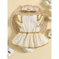 thumbnail image 4 of Bagilaanoe Toddler Baby Girl Rompers Dress Floral Fly Sleeve Bodysuit + Headband 3M 6M 12M 18M 24M 3T Kids Tutu One Piece Jumpsuit, 4 of 8