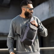 BANGE Sling Backpack, Minimalist Crossbody Sling Bag, Waterproof Oxford Cloth, Lightweight Waterproof Daypack, Grey
