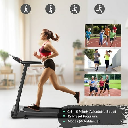 Goplus Folding Treadmill Walking Running Machine W/Touch Screen Home