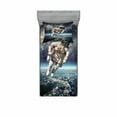 thumbnail image 2 of Galaxy Bedding Set with Sheet & Covers, Astronaut Floats Outer Space Planet Earth Globe Surreal Gravity Image Universe Art, Printed Bedroom Decor 2 Shams, 4 Sizes, Grey Blue, by Ambesonne, 2 of 3