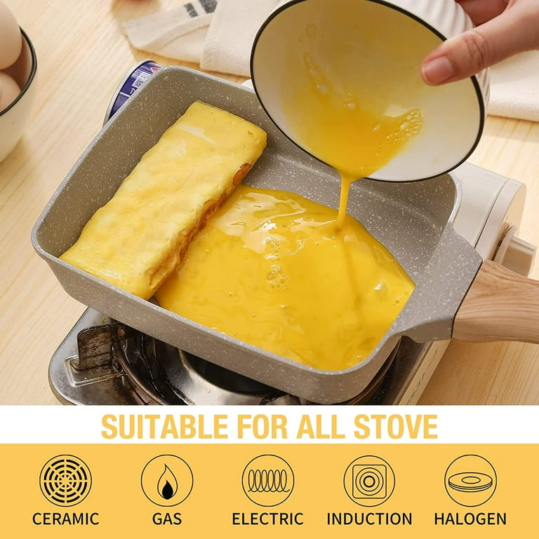 Japanese Omelette Pan,Tamagoyaki Egg Pan Nonstick Rectangle Frying