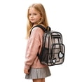 thumbnail image 6 of Weebloom Large School Clear Backpack For Kids Boys Girls Waterproof Transparent Backpack Front Pocket Daypack For Travel Bookbag Middle High School College Black, 6 of 7
