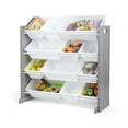 thumbnail image 5 of Humble Crew Kids Toy Storage Organizer with 12 Plastic Storage Bins, Grey Wood Grain/White, 5 of 6