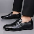 thumbnail image 6 of Mens Business Leather Loafers Formal Dress Casual Classic Comfort Wedding Office Breathable Oxford Shoes Black 7 US, 6 of 7