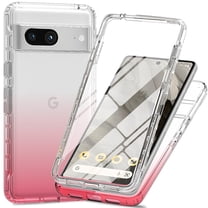 ELEHOLD Clear Protective Case for Google Pixel 7 Pro,Full Body Cover with Built-in Screen Protector Dual-Layer 360 Shockproof Protection Anti-Yellowing Google Pixel 7 Pro Case,Pink