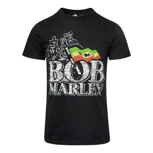 Bob Marley  Adult Distressed Logo T-Shirt